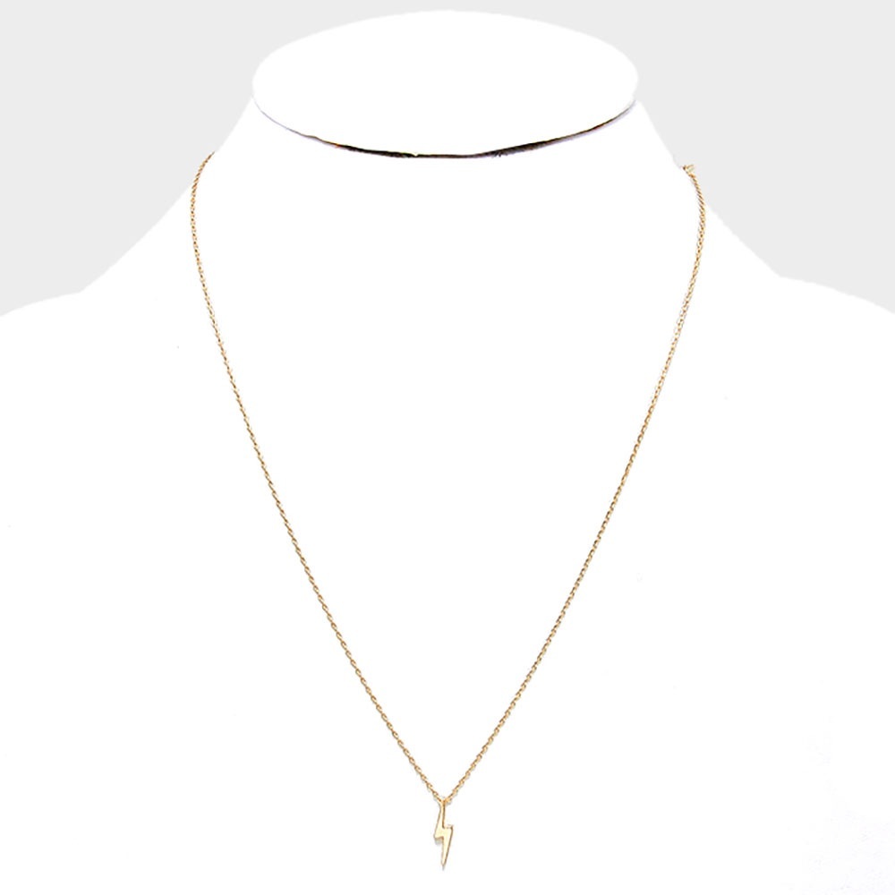 OUT OF STOCK 14K Thunderbolt Pendant Necklace - Picture 2 of 3